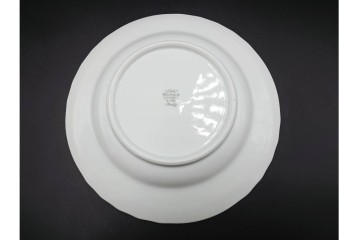 イタリア　Richard Ginori(リチャードジノリ)　ベッキオホワイト 約23cm　白磁のレリーフが上品なスーププレート6枚セット　(R-085299)