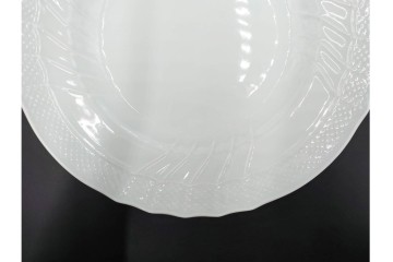 イタリア　Richard Ginori(リチャードジノリ)　ベッキオホワイト 約23cm　白磁のレリーフが上品なスーププレート6枚セット　(R-085299)