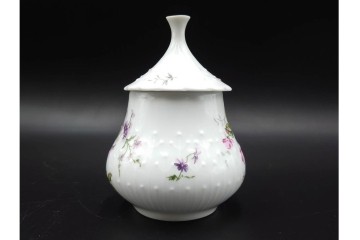 フランス　 LIMOGES(リモージュ) 　Georges Boyer(ジョルジュ・ボワイエ)　 Eglantine(エグラン)　花の図柄が優雅なポット・クリーマー・シュガーポットセット　 (R-085300)