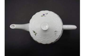 フランス　 LIMOGES(リモージュ) 　Georges Boyer(ジョルジュ・ボワイエ)　 Eglantine(エグラン)　花の図柄が優雅なポット・クリーマー・シュガーポットセット　 (R-085300)