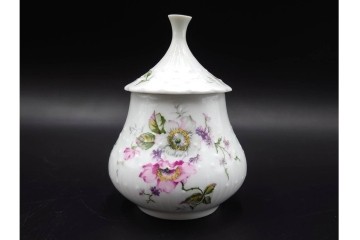 フランス　 LIMOGES(リモージュ) 　Georges Boyer(ジョルジュ・ボワイエ)　 Eglantine(エグラン)　花の図柄が優雅なポット・クリーマー・シュガーポットセット　 (R-085300)