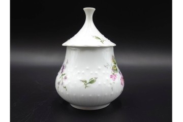 フランス　 LIMOGES(リモージュ) 　Georges Boyer(ジョルジュ・ボワイエ)　 Eglantine(エグラン)　花の図柄が優雅なポット・クリーマー・シュガーポットセット　 (R-085300)