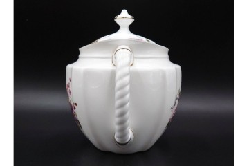 イギリス　ROYAL CROWN DERBY(ロイヤルクラウンダービー)　ポジー　花束文様が愛らしいティーポット・シュガーポット・クリーマーセット　(R-085301)