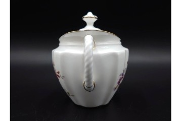 イギリス　ROYAL CROWN DERBY(ロイヤルクラウンダービー)　ポジー　花束文様が愛らしいティーポット・シュガーポット・クリーマーセット　(R-085301)