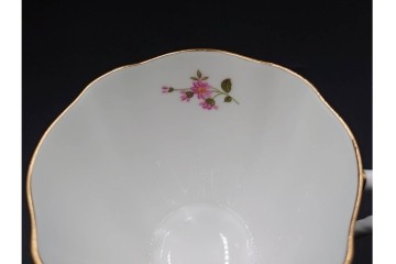 イギリス　ROYAL CROWN DERBY(ロイヤルクラウンダービー)　ポジー　花束文様が愛らしいトリオ2客セット　(R-085302)