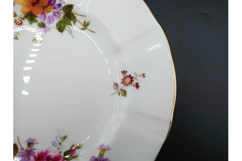 イギリス　ROYAL CROWN DERBY(ロイヤルクラウンダービー)　ポジー　花束文様が愛らしいトリオ2客セット　(R-085302)