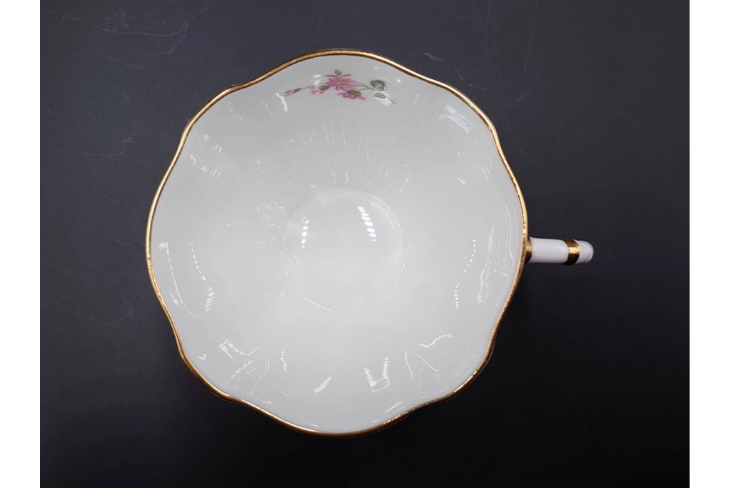 イギリス　ROYAL CROWN DERBY(ロイヤルクラウンダービー)　ポジー　花束文様が愛らしいトリオ2客セット　(R-085302)