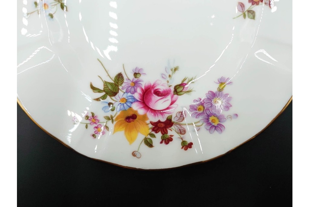 イギリス　ROYAL CROWN DERBY(ロイヤルクラウンダービー)　ポジー　花束文様が愛らしいトリオ2客セット　(R-085302)