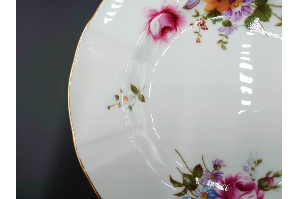 イギリス　ROYAL CROWN DERBY(ロイヤルクラウンダービー)　ポジー　花束文様が愛らしいトリオ2客セット　(R-085302)