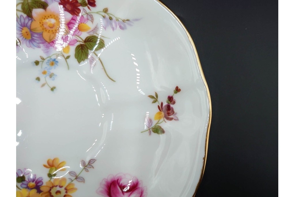 イギリス　ROYAL CROWN DERBY(ロイヤルクラウンダービー)　ポジー　花束文様が愛らしいトリオ2客セット　(R-085302)