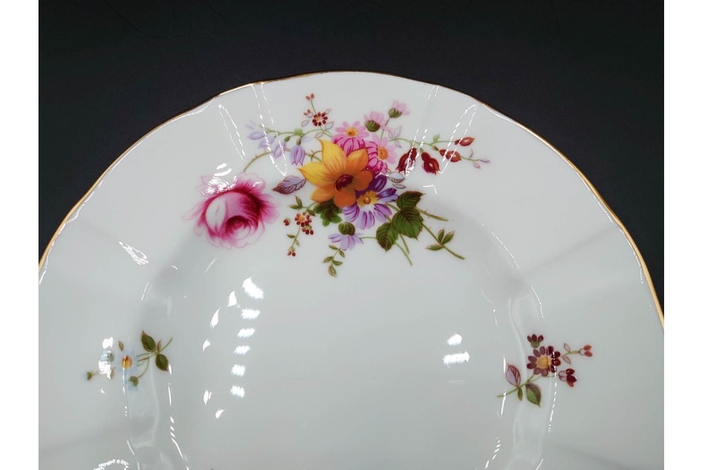 イギリス　ROYAL CROWN DERBY(ロイヤルクラウンダービー)　ポジー　花束文様が愛らしいトリオ2客セット　(R-085302)