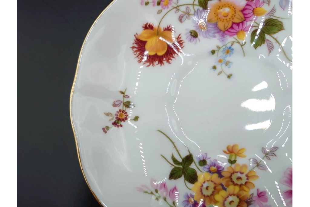 イギリス　ROYAL CROWN DERBY(ロイヤルクラウンダービー)　ポジー　花束文様が愛らしいトリオ2客セット　(R-085302)