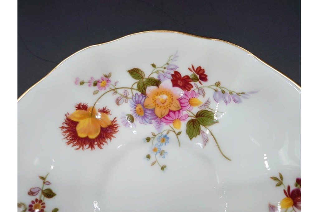 イギリス　ROYAL CROWN DERBY(ロイヤルクラウンダービー)　ポジー　花束文様が愛らしいトリオ2客セット　(R-085302)