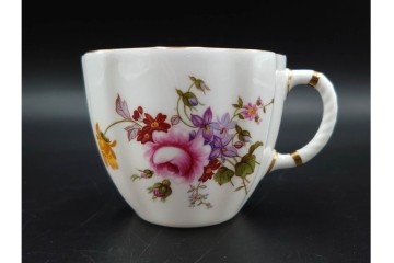 イギリス　ROYAL CROWN DERBY(ロイヤルクラウンダービー)　ポジー　花束文様が愛らしいトリオ2客セット　(R-085302)