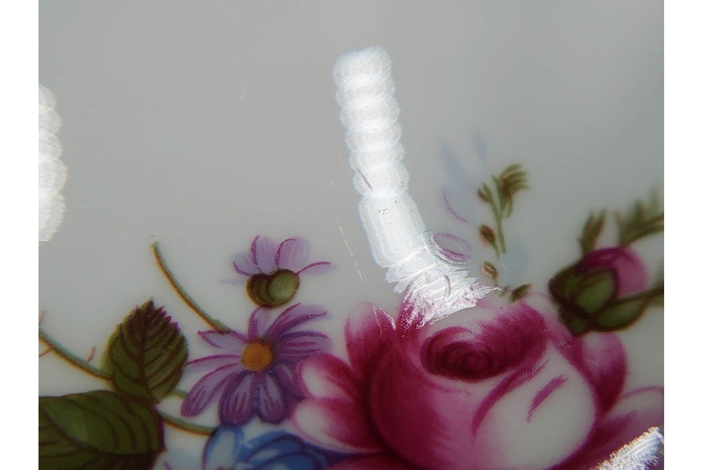 イギリス　ROYAL CROWN DERBY(ロイヤルクラウンダービー)　ポジー　花束文様が愛らしいトリオ2客セット　(R-085302)