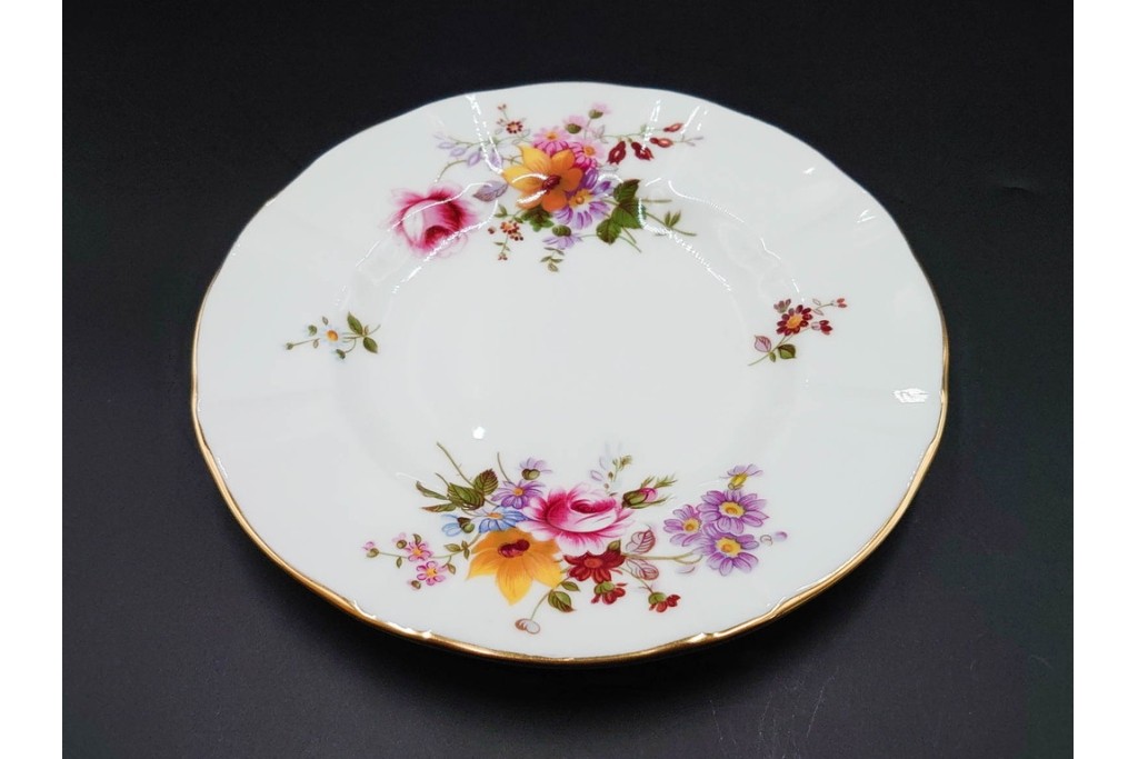 イギリス　ROYAL CROWN DERBY(ロイヤルクラウンダービー)　ポジー　花束文様が愛らしいトリオ2客セット　(R-085302)