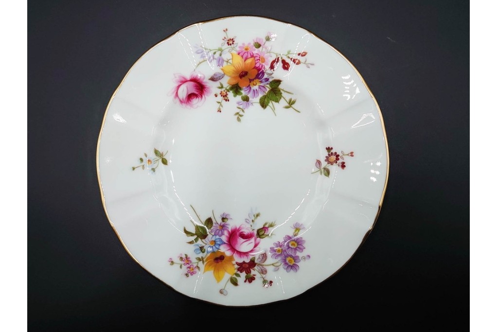 イギリス　ROYAL CROWN DERBY(ロイヤルクラウンダービー)　ポジー　花束文様が愛らしいトリオ2客セット　(R-085302)