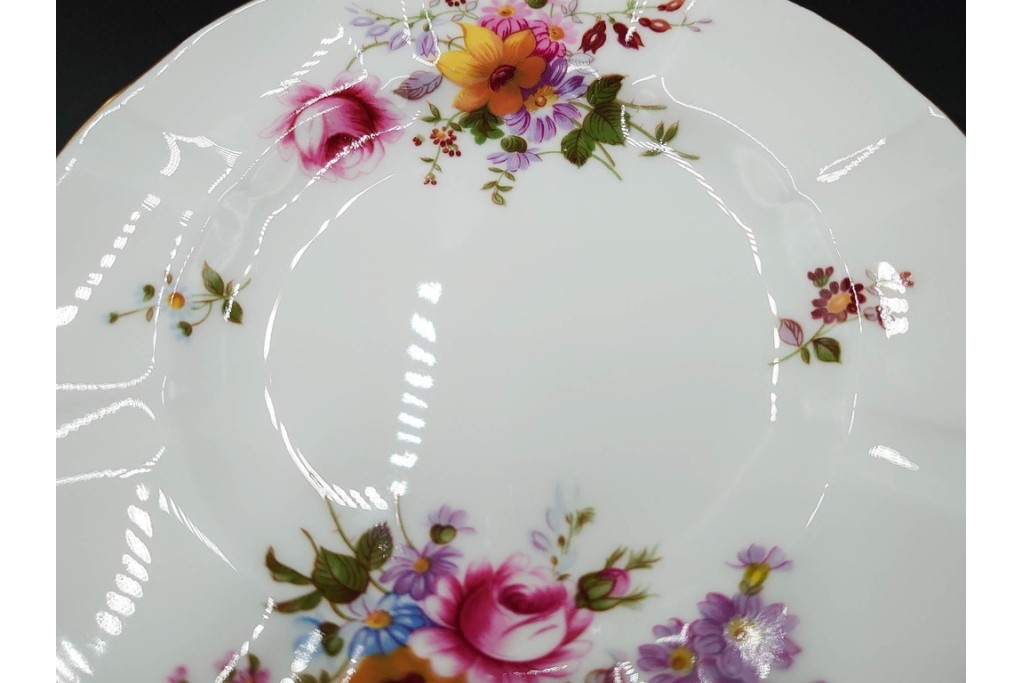 イギリス　ROYAL CROWN DERBY(ロイヤルクラウンダービー)　ポジー　花束文様が愛らしいトリオ2客セット　(R-085302)