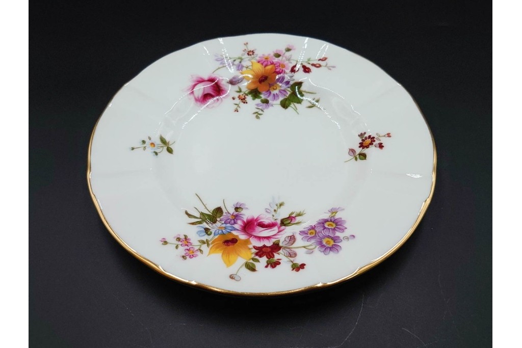 イギリス　ROYAL CROWN DERBY(ロイヤルクラウンダービー)　ポジー　花束文様が愛らしいトリオ2客セット　(R-085302)