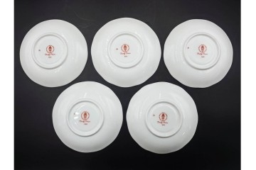 イギリス　ROYAL CROWN DERBY(ロイヤルクラウンダービー)　ポジー　花束文様が愛らしいトリオ5客セット　(R-085303)