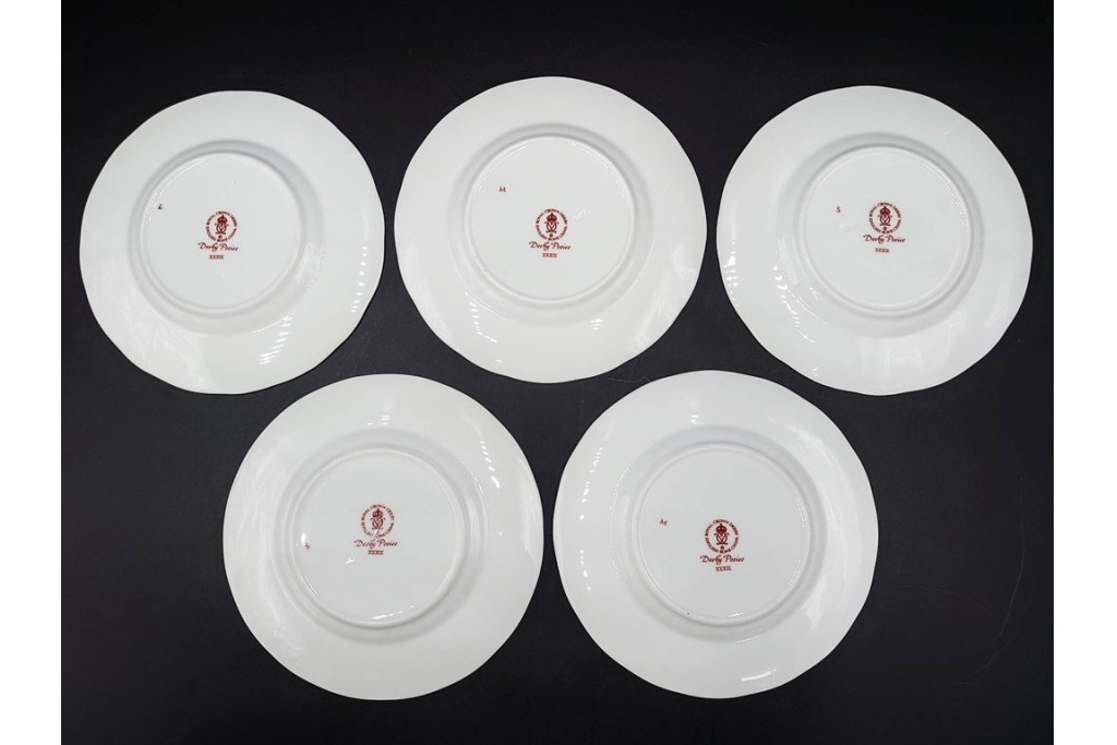 イギリス　ROYAL CROWN DERBY(ロイヤルクラウンダービー)　ポジー　花束文様が愛らしいトリオ5客セット　(R-085303)