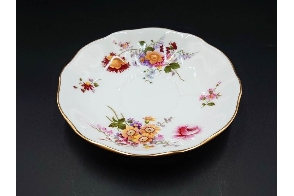 イギリス　ROYAL CROWN DERBY(ロイヤルクラウンダービー)　ポジー　花束文様が愛らしいトリオ5客セット　(R-085303)