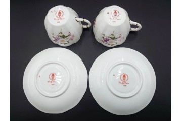 イギリス　ROYAL CROWN DERBY(ロイヤルクラウンダービー)　ポジー　花束文様が愛らしいトリオ5客セット　(R-085303)