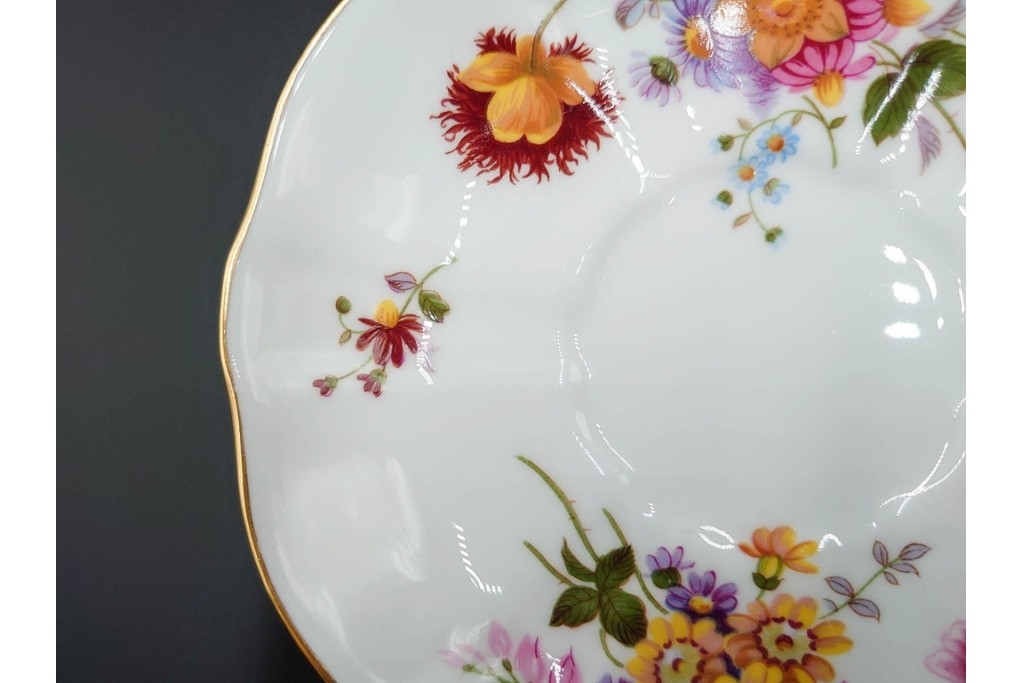 イギリス　ROYAL CROWN DERBY(ロイヤルクラウンダービー)　ポジー　花束文様が愛らしいトリオ5客セット　(R-085303)