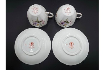 イギリス　ROYAL CROWN DERBY(ロイヤルクラウンダービー)　ポジー　花束文様が愛らしいトリオ5客セット　(R-085303)