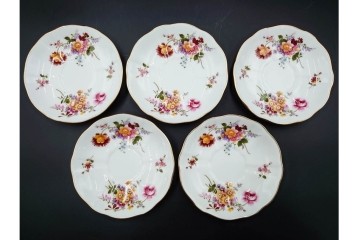 イギリス　ROYAL CROWN DERBY(ロイヤルクラウンダービー)　ポジー　花束文様が愛らしいトリオ5客セット　(R-085303)