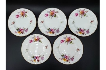 イギリス　ROYAL CROWN DERBY(ロイヤルクラウンダービー)　ポジー　花束文様が愛らしいトリオ5客セット　(R-085303)