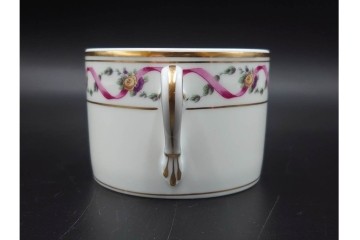 イタリア　Richard Ginori(リチャードジノリ)　インペロジュリエッタ　ピンクリボンと小花柄が可憐なトリオ4客セット　(R-085304)