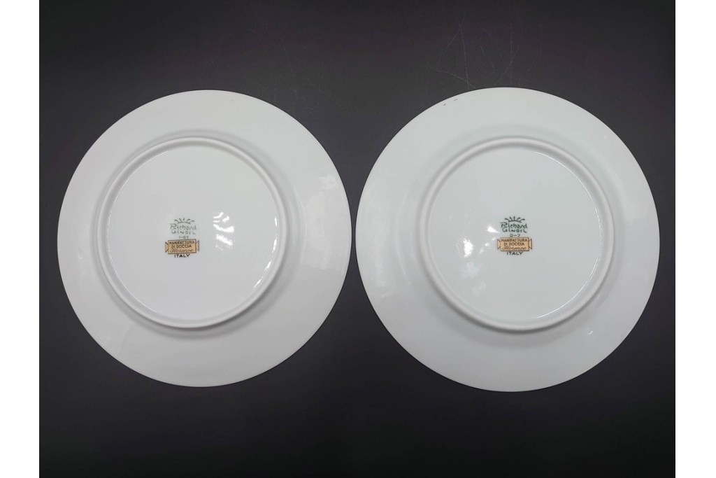 イタリア　Richard Ginori(リチャードジノリ)　インペロジュリエッタ　ピンクリボンと小花柄が可憐なトリオ4客セット　(R-085304)