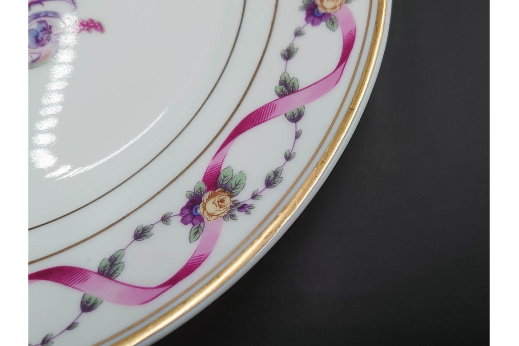 イタリア　Richard Ginori(リチャードジノリ)　インペロジュリエッタ　ピンクリボンと小花柄が可憐なトリオ4客セット　(R-085304)