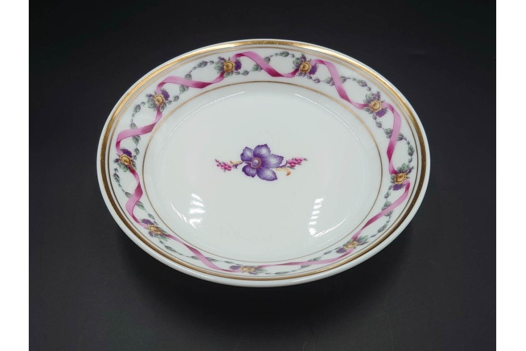 イタリア　Richard Ginori(リチャードジノリ)　インペロジュリエッタ　ピンクリボンと小花柄が可憐なトリオ4客セット　(R-085304)