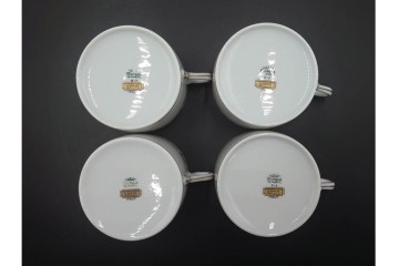 イタリア　Richard Ginori(リチャードジノリ)　インペロジュリエッタ　ピンクリボンと小花柄が可憐なトリオ4客セット　(R-085304)