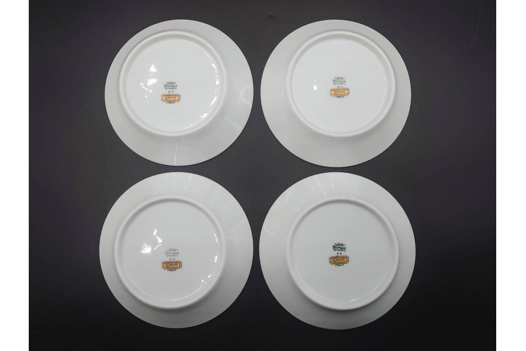 イタリア　Richard Ginori(リチャードジノリ)　インペロジュリエッタ　ピンクリボンと小花柄が可憐なトリオ4客セット　(R-085304)