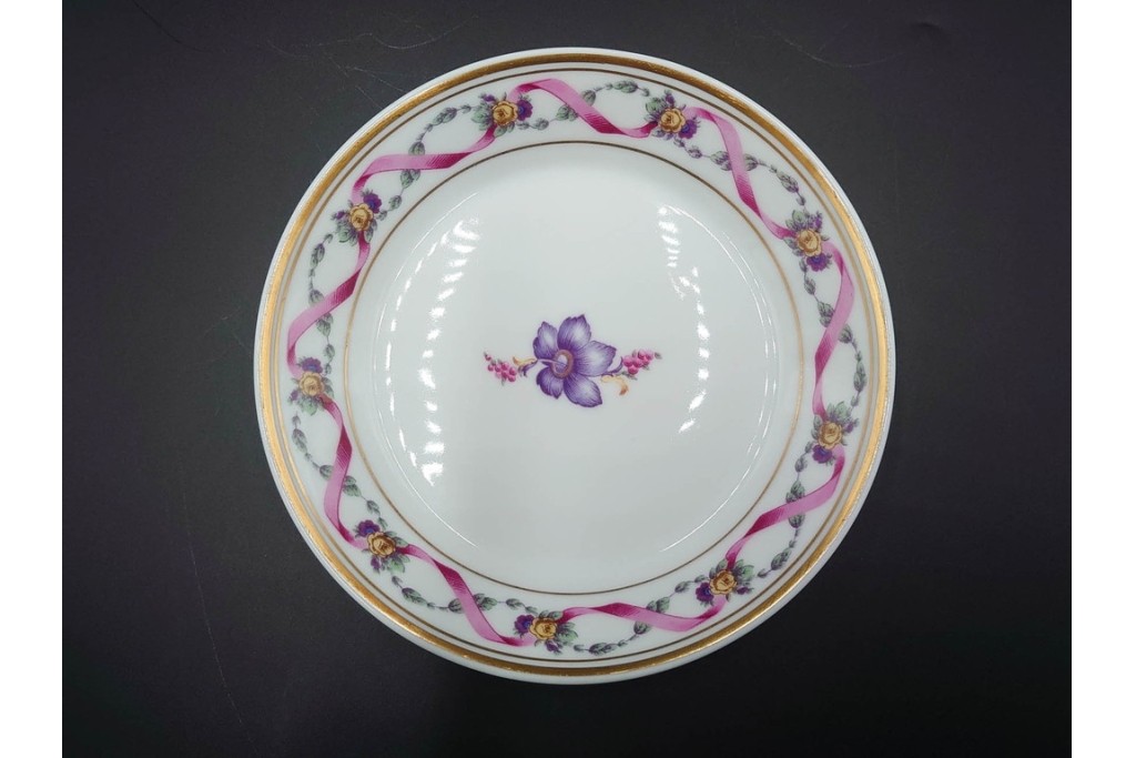 イタリア　Richard Ginori(リチャードジノリ)　インペロジュリエッタ　ピンクリボンと小花柄が可憐なトリオ4客セット　(R-085304)