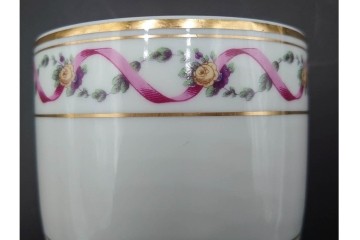 イタリア　Richard Ginori(リチャードジノリ)　インペロジュリエッタ　ピンクリボンと小花柄が可憐なトリオ4客セット　(R-085304)