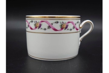 イタリア　Richard Ginori(リチャードジノリ)　インペロジュリエッタ　ピンクリボンと小花柄が可憐なトリオ4客セット　(R-085304)