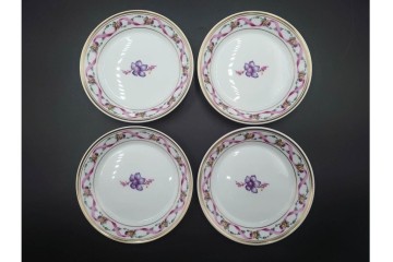 イタリア　Richard Ginori(リチャードジノリ)　インペロジュリエッタ　ピンクリボンと小花柄が可憐なトリオ4客セット　(R-085304)