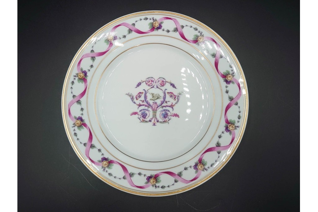 イタリア　Richard Ginori(リチャードジノリ)　インペロジュリエッタ　ピンクリボンと小花柄が可憐なトリオ4客セット　(R-085304)