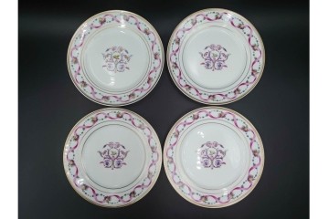 イタリア　Richard Ginori(リチャードジノリ)　インペロジュリエッタ　ピンクリボンと小花柄が可憐なトリオ4客セット　(R-085304)