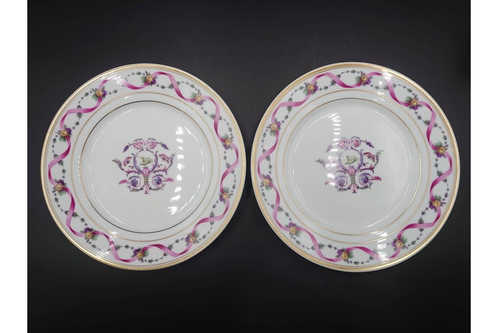 イタリア　Richard Ginori(リチャードジノリ)　インペロジュリエッタ　ピンクリボンと小花柄が可憐なトリオ4客セット　(R-085304)