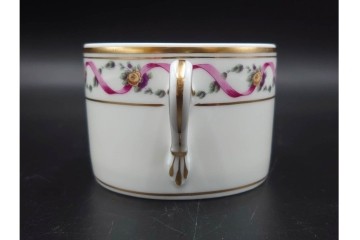 イタリア　Richard Ginori(リチャードジノリ)　インペロジュリエッタ　ピンクリボンと小花柄が可憐なトリオ3客セット　(R-085305)