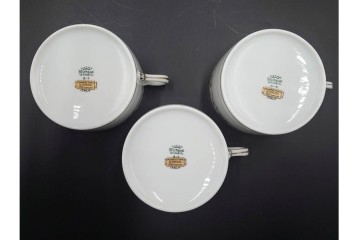 イタリア　Richard Ginori(リチャードジノリ)　インペロジュリエッタ　ピンクリボンと小花柄が可憐なトリオ3客セット　(R-085305)