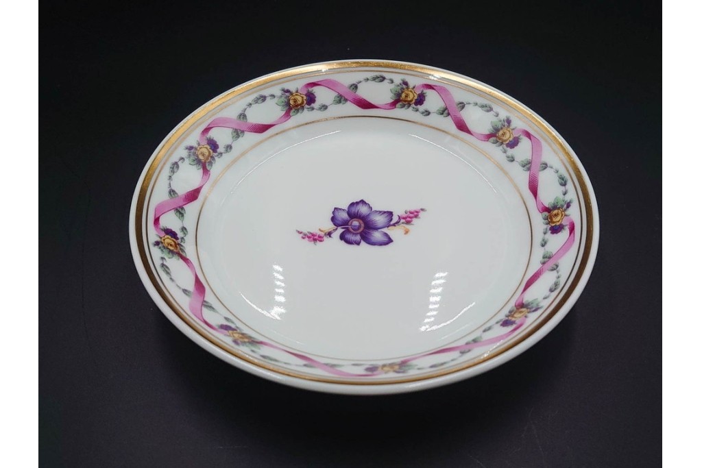 イタリア　Richard Ginori(リチャードジノリ)　インペロジュリエッタ　ピンクリボンと小花柄が可憐なトリオ3客セット　(R-085305)