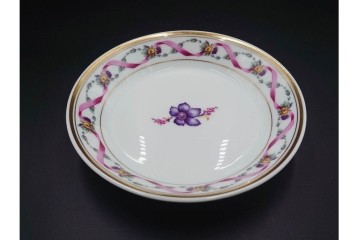 イタリア　Richard Ginori(リチャードジノリ)　インペロジュリエッタ　ピンクリボンと小花柄が可憐なトリオ3客セット　(R-085305)