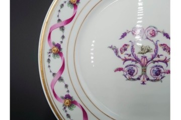 イタリア　Richard Ginori(リチャードジノリ)　インペロジュリエッタ　ピンクリボンと小花柄が可憐なトリオ3客セット　(R-085305)