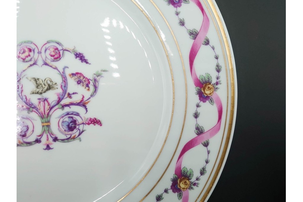 イタリア　Richard Ginori(リチャードジノリ)　インペロジュリエッタ　ピンクリボンと小花柄が可憐なトリオ3客セット　(R-085305)